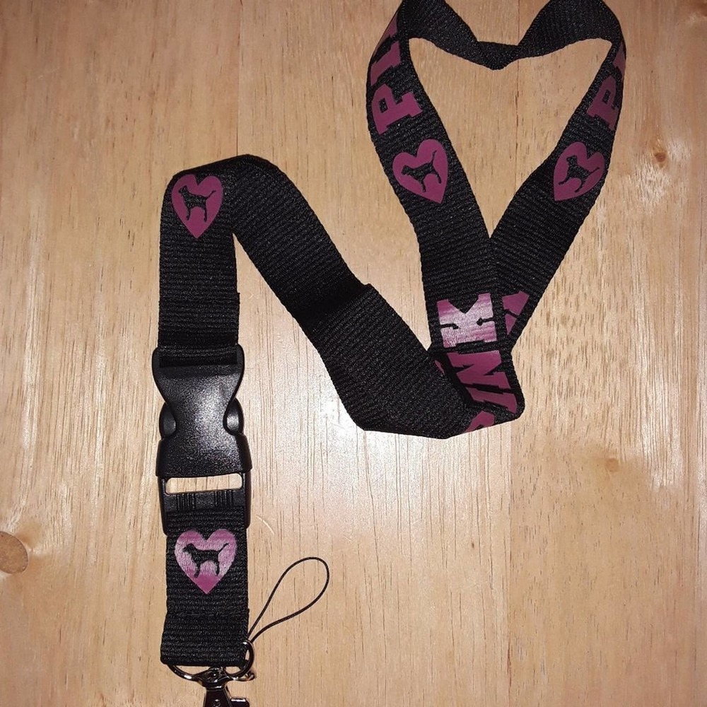 PINK Purple One Size Lanyard with Clip